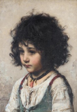 Alexei Harlamov Painting - Young Girl girl portrait Alexei Harlamov